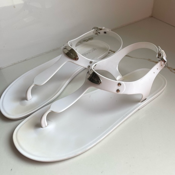 MICHAEL Michael Kors Plate Jelly Thong Sandals as 10 - Picture 2 of 4
